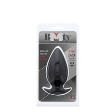  Большая чёрная анальная пробка BOOTYFUL ANAL PLUG LARGE BLACK - 10 см.