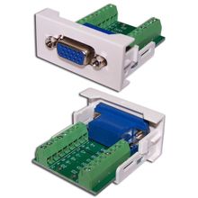 LAN-WA-LP-VGA16-WH	Вставка Mosaic 22.5x45 с адаптером VGA D-SUB (HDB-15), мама, белая