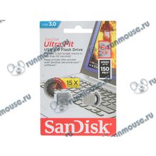 Накопитель USB flash 64ГБ SanDisk "Ultra Fit", черный (USB3.0) [136741]