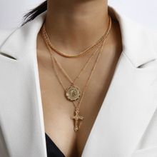 Многослойное колье "Крест" (арт. 81051-7)