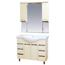 Misty Зеркальный шкаф Жасмин 105 бежевый, эмаль