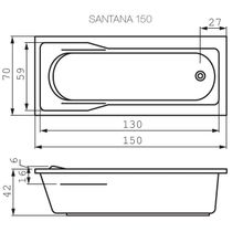 Акриловая ванна Cersanit SANTANA 150 WP-SANTANA*150-W 150х70