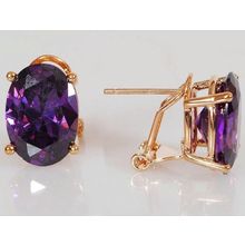 Серьги с аметистом "Овал"