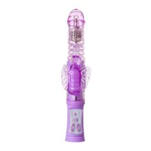 Фиолетовый хай-тек вибратор High-Tech fantasy с вращением бусин - 24,5 см. Фиолетовый