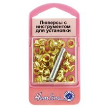 Hemline Набор люверсов 5 мм с устройством для установки, разноцветные