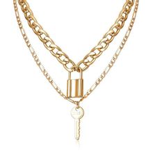 Многослойное колье "Замок и ключ" (арт. 81108-7)