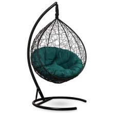 Кресло кокон подвесное SEVILLA VERDE VELOUR черное + каркас