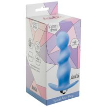 Lola toys Голубая фигурная анальная вибропробка Spiral Anal Plug - 12 см.