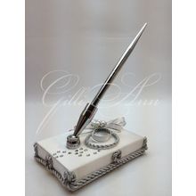 Свадебная ручка с подставкой Gilliann Silver PEN005