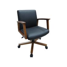 Бюрократ (BURO) Кресло офисное CH-995W-Low черная иск.кожа, низкая спинка, орех