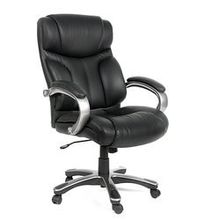 6080034 Офисное кресло Chairman  435  кожа+кож.зам.  чёрная