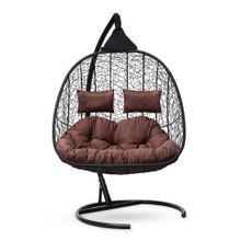 Кресло кокон подвесное SEVILLA TWIN черное + каркас