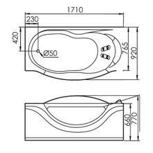 Акриловая ванна Gemy G9072 O L