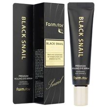 Сыворотка для кожи вокруг глаз антивозрастная с муцином улитки FarmStay Black Snail Premium Rolling Eye Serum 25мл