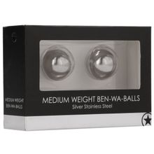 Серебристые вагинальные шарики Medium Weight Ben-Wa Balls (190262)