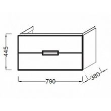 Тумба с раковиной Jacob Delafon Reve 80 белый, 2 ящика