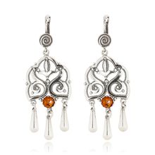 Серьги с янтарем, Magia di Natura (арт. 56854-9529)