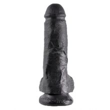 Чёрный фаллоимитатор 8  Cock with Balls - 21,3 см. (73998)
