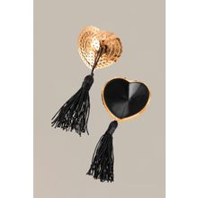 WANAME Золотистые пэстис Hearts With Tassels в форме сердец с кисточками (золотистый с черным)