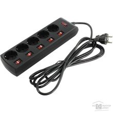 Sven Фильтр SF-05PL 3.0 м 5 розеток с индивидуальными выключателями , черный SV-015169