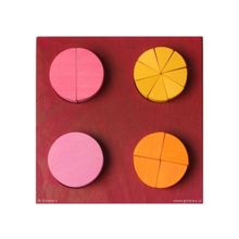 Наглядное пособие "Доли и дроби", розово-желтое (Grimms)