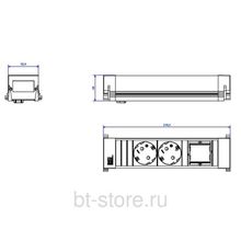 Встраиваемый блок Bachmann Power Frame 1 эл. розетка + 2 пустых модуля (916.001)