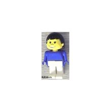 Lego Basic FAB13D Human Girl Blue, White Legs, Black Hair (Девочка с Черными Волосами) 1986