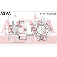 Ступица Колеса | Зад Прав Лев | Toyota  Yaris Ncp10 1999-2005 ASVA арт. TYWHNCP12R