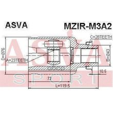 Шрус Внутренний | Прав | Mazda  3 23*43*28 Мм ASVA арт. MZIRM3A2