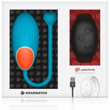 DreamLove Голубое виброяйцо с черным пультом-часами Wearwatch Egg Wireless Watchme (голубой)