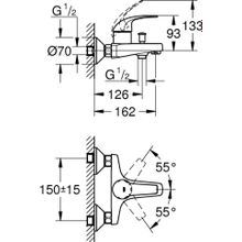 Смеситель для ванны GROHE BauCurve 23599000 хром