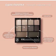 LN professional Набор для глаз и бровей тени и воск Pro Palette