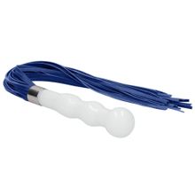 Белый анальный стимулятор-плеть Whipster с синими хвостами белый с синим