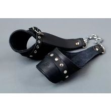 Чёрные кожаные наручники для подвешивания Черный