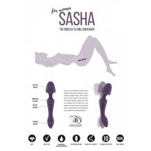 Shots Media BV Фиолетовый двусторонний вибратор Sasha - 22,5 см. (фиолетовый)