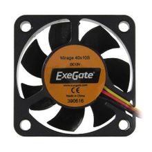 Вентилятор 40 x 40 x 10, 3 pin, 12V, 5000 об мин, втулка, кабель 30 см, Exegate (EX04010S3P)