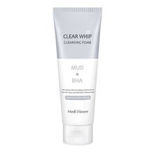 Пенка для умывания с белой глиной и BHA кислотами Medi Flower Mud Clear Whip Cleansing Foam 120мл