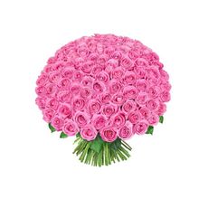 Букет из 101 розовой розы -  70см "Happy pink love"