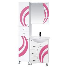 Misty Зеркальный шкаф Каролина 60 L розовое стекло