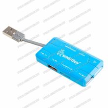 USB хаб + Картридер SmartBay SBRH-750-B (2 порта, USB 2.0)