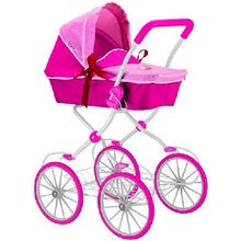 R-toys 603 Кукольная коляска RT цвет фуксия+розовый