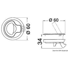 Osculati Flush pull latch black nylon with lock, 38.147.21