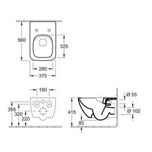 Чаша подвесного унитаза Villeroy & Boch Venticello 4611 R0 R1