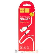 Data кабель USB HOCO X27 micro USB, 1,2 метр, белый