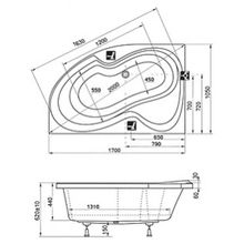 Акриловая ванна Ravak Rosa II Pu Plus 170 L