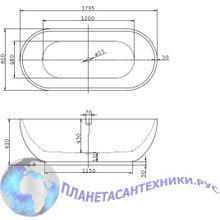 Ванна акриловая отдельностоящая BELBAGNO BB26