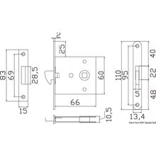 Osculati Flush lock for sliding doors, 38.131.46