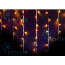 Rich LED RL-i5*0.7-T ARGB Уличная светодиодная Бахрома 5x0.7 м, RGB хамелеон, автосмена, провод прозрачный