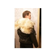 Утепленная зимняя Мужская КУРТКА( с отделкой из натуральной кожи) на молнии с меховым капюшоном (мех-полярный волк). Интернет-Ателье! Онлайн-Заказ!