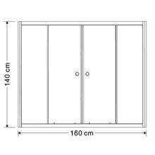 Шторка для ванной Aquanet AQ5 (160x140) (узорчатое стекло)